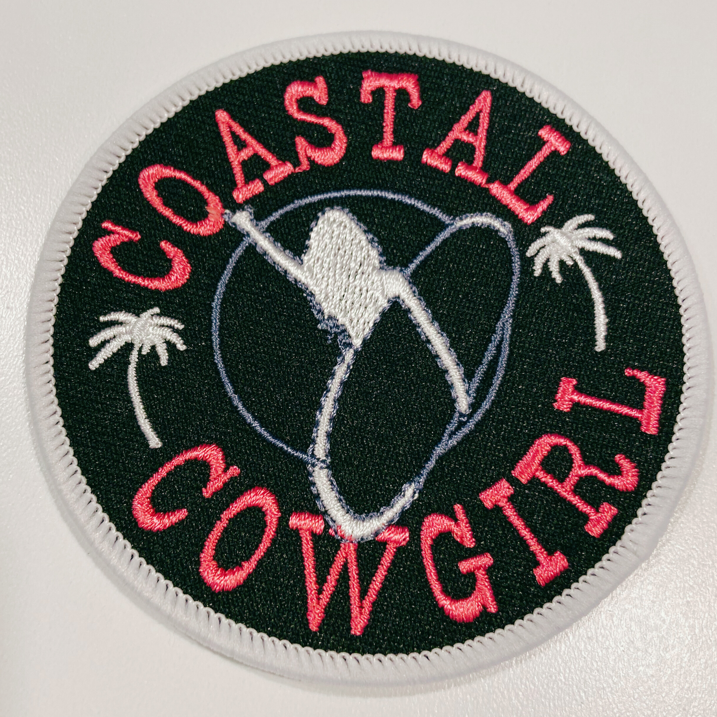3" Coastal Cowgirl - Embroidered Hat Patch: Embroidered Patch