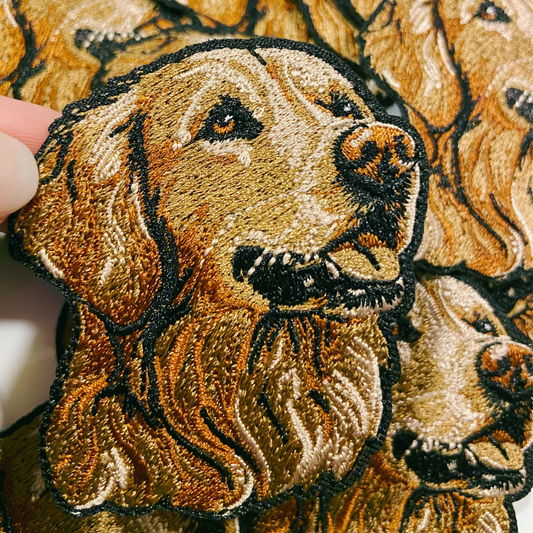 3" Golden Retriever - Embroidered Hat Patch: QTY 1