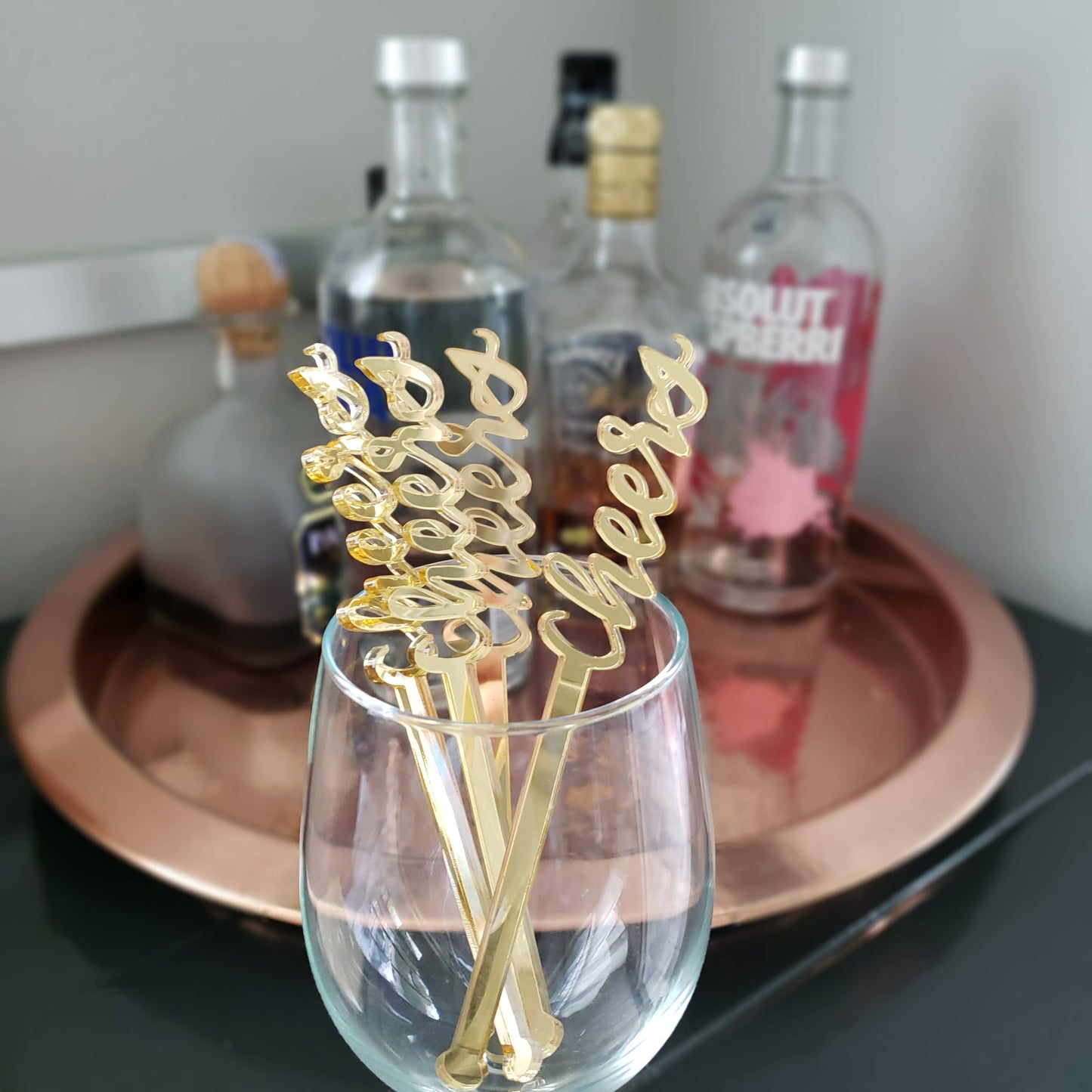 New Year's Eve Party Gold Cheers Swizzle Sticks - Set of 4