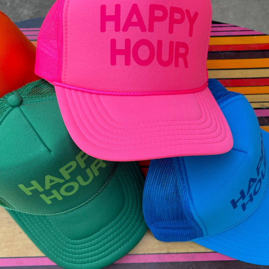 Happy Hour Trucker Hat | Monochrome: Neon Pink