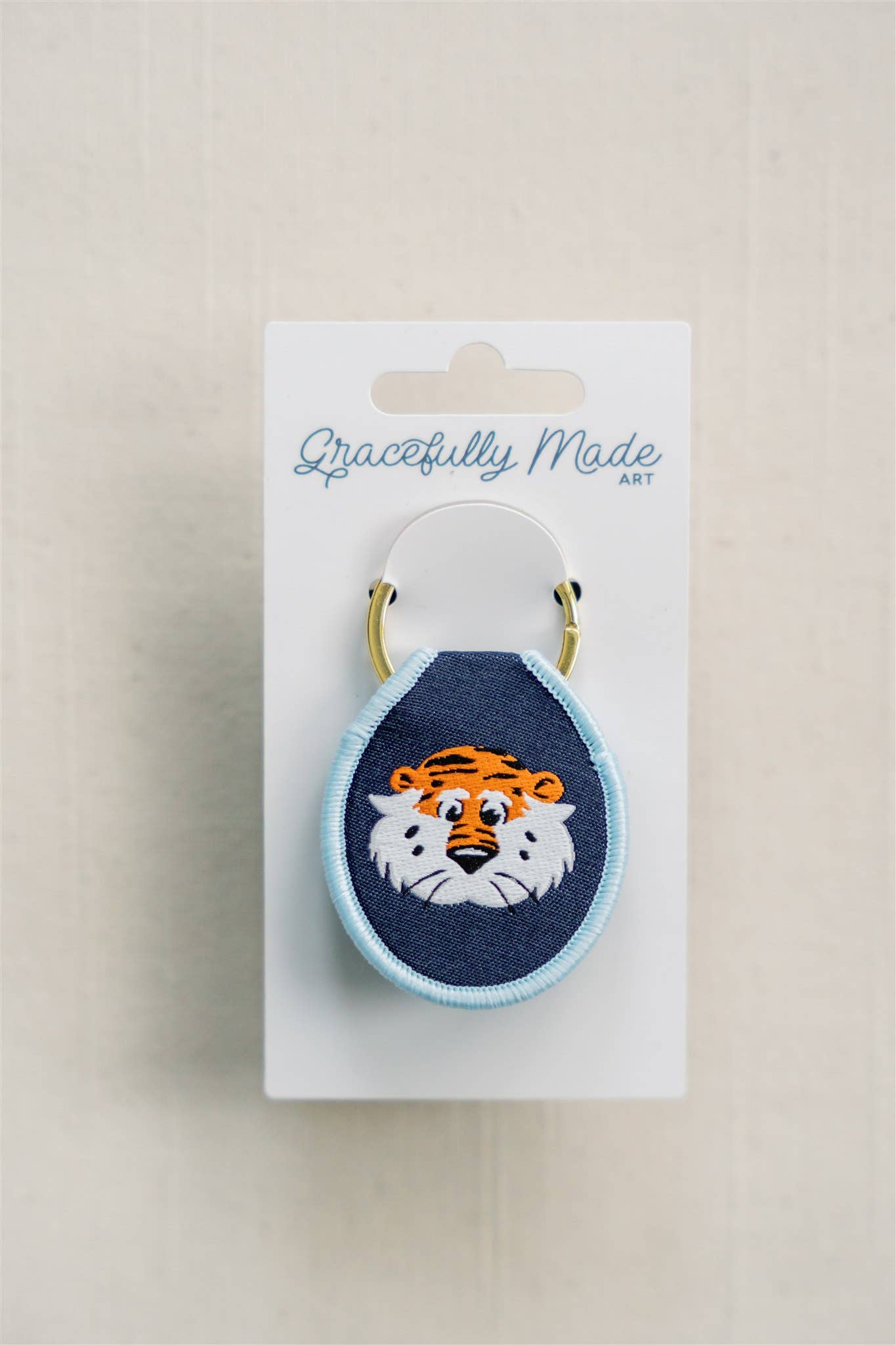 Auburn University Aubie Embroidered Keychain