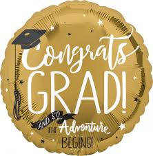 18 Inch Congrats Grad Gold Foil Balloon