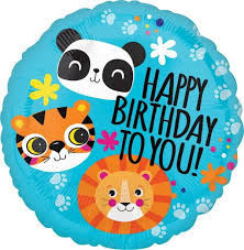 18 Inch Happy Birthday To You Animal Round Foil Balloon