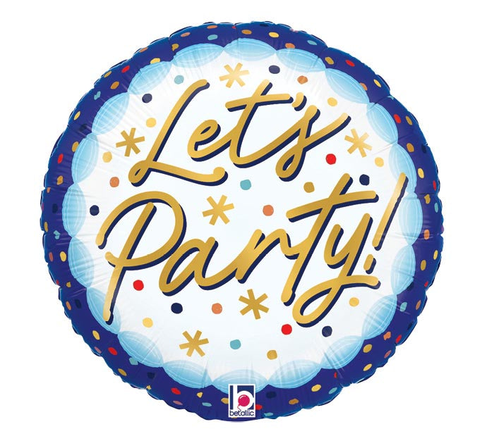 18 Inch Happy Birthday Confetti Round Foil Balloon