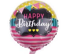 18 Inch Pink/Yellow/Blue Foil Balloon