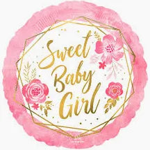 17 Inch Sweet Baby Girl Pink Foil Balloon