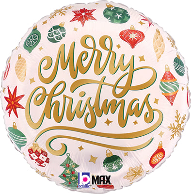 17 Inch Vintage Ornaments Christmas Round Foil Balloon