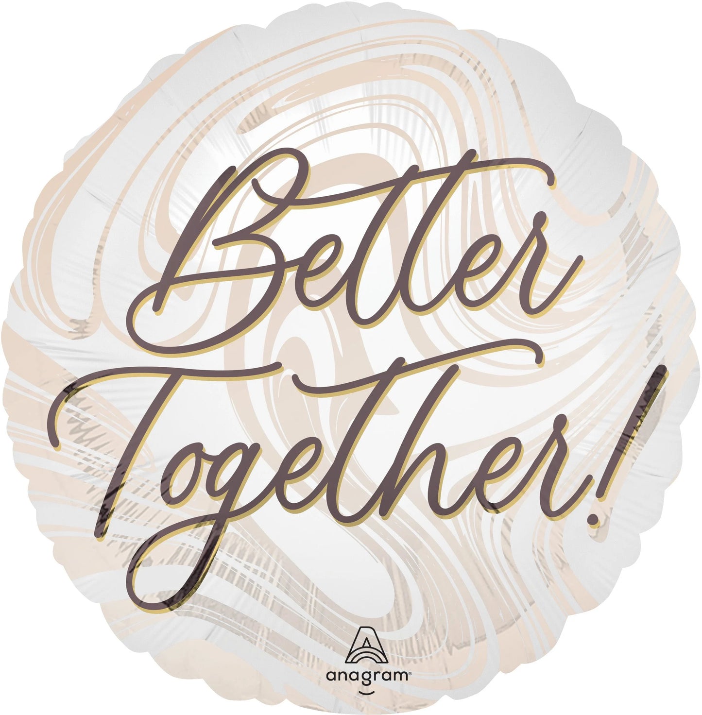 17 Inch Better Together Marble Round Foil Balloon