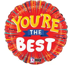 17 Inch You're The Best Red Round Foil Balloon