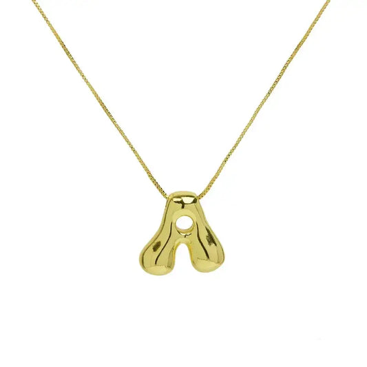 Groovy Large Bubble Initial Alphabet Necklace Pendant: G
