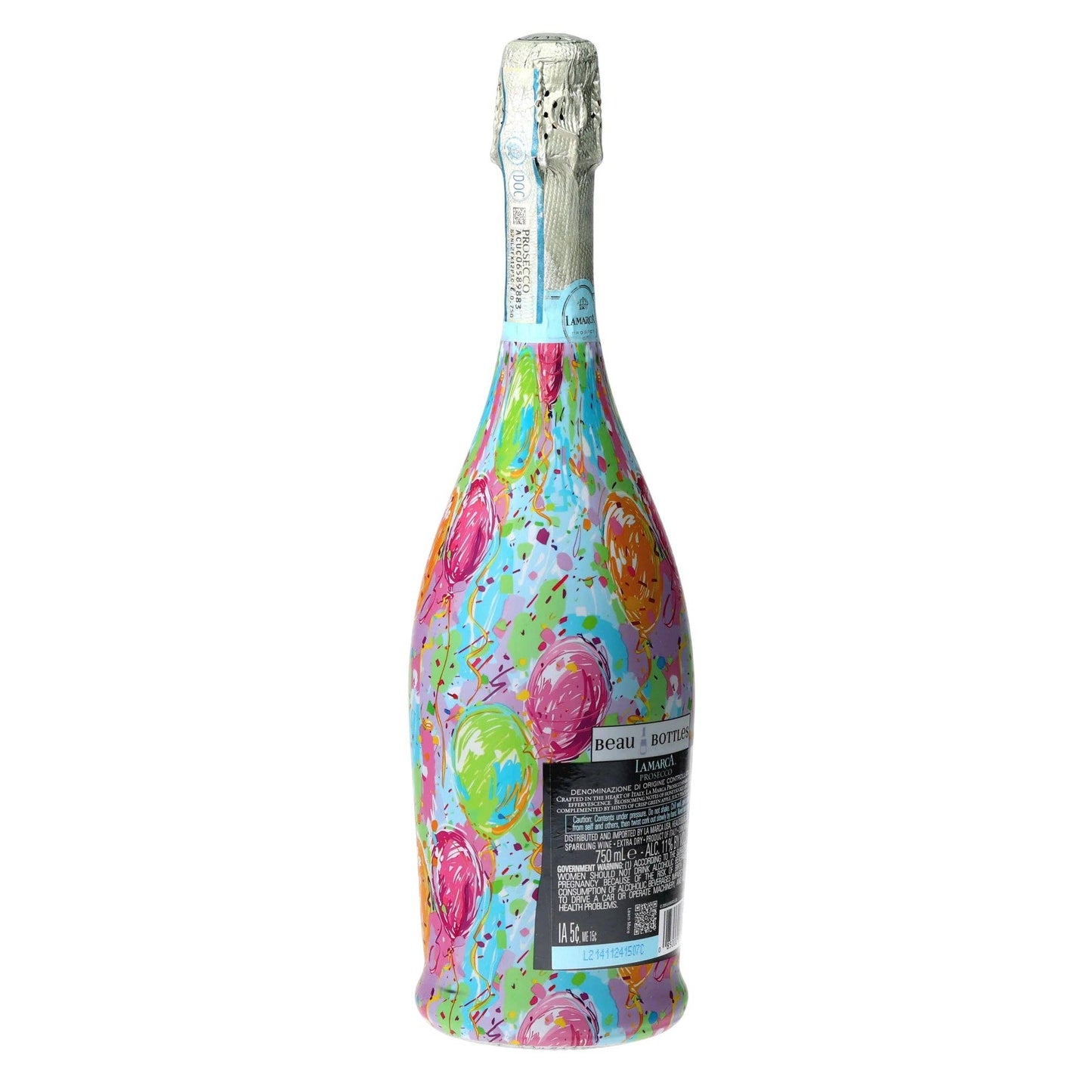 Happy Birthday Balloons Prosecco Bottle Wrap