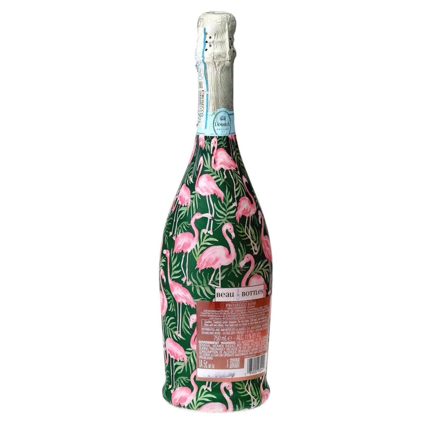 Palm Flamingo Club Prosecco Bottle Wrap