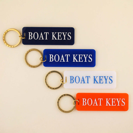 Boat Keys Keychain: Keychain with Hang Tag / Royal