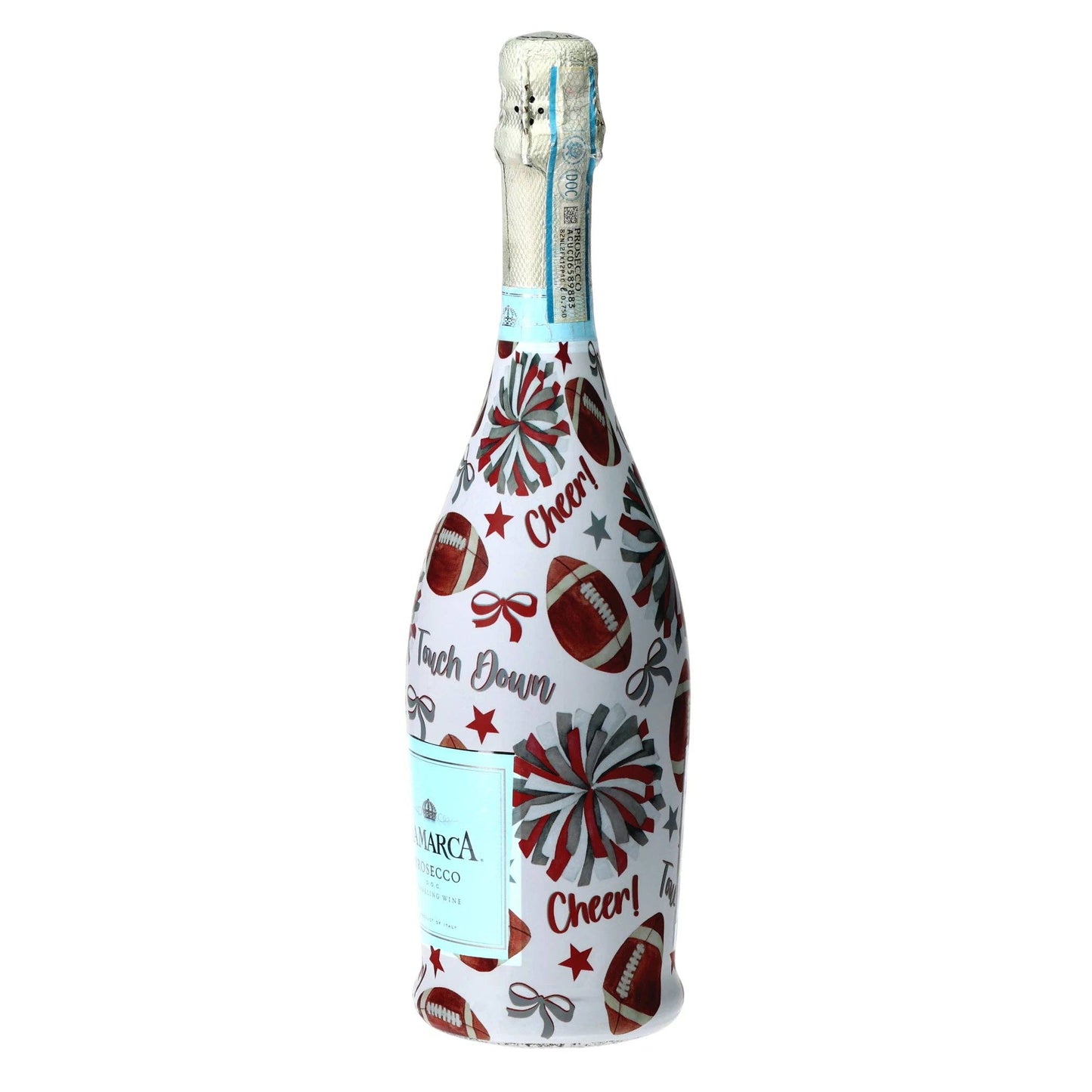 Crimson & Grey Game Day Prosecco Bottle Wrap