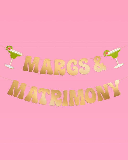 Margs & Matrimony Banner, Bachelorette Party Decor