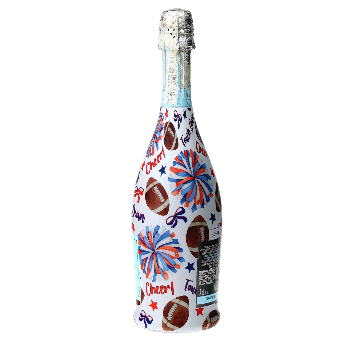 Blue & Orange Game Day Prosecco Bottle Wrap
