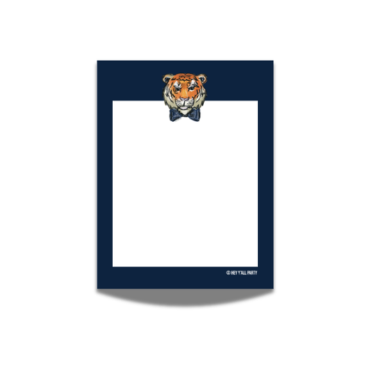 Tiger Wearing a Blue Bow Tie Notepad