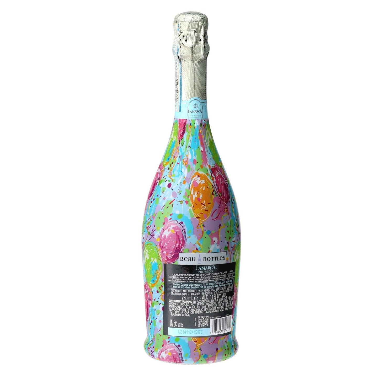 Happy Birthday Balloons Prosecco Bottle Wrap