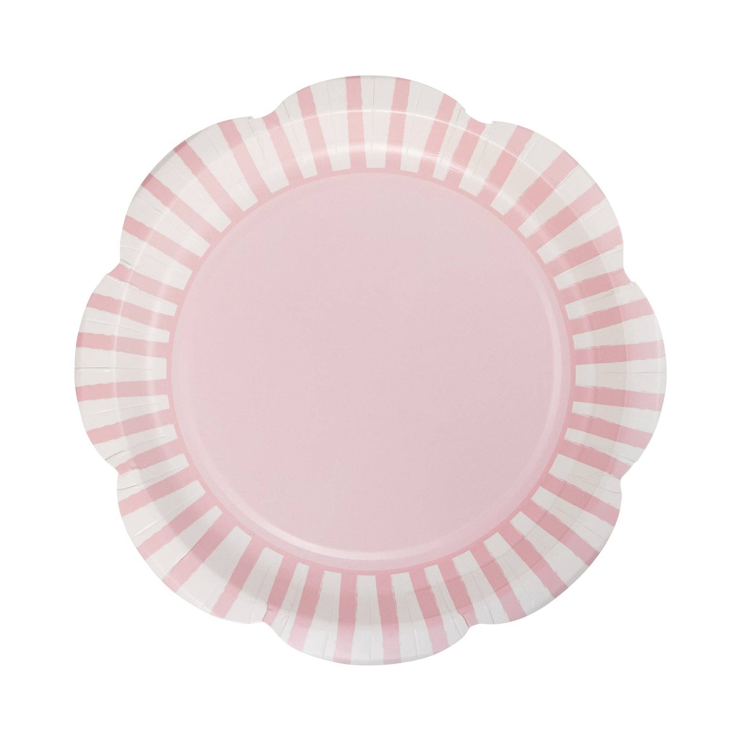PAR1138 - Pink Striped 9" Scallops Plate