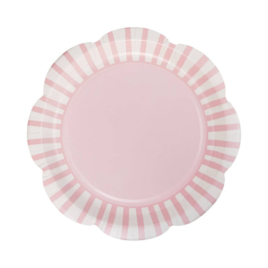 PAR1138 - Pink Striped 9" Scallops Plate
