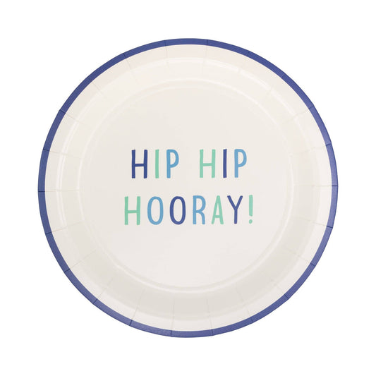 PLBBD40 - Blue Hip Hip Hooray! Plate (8ct)