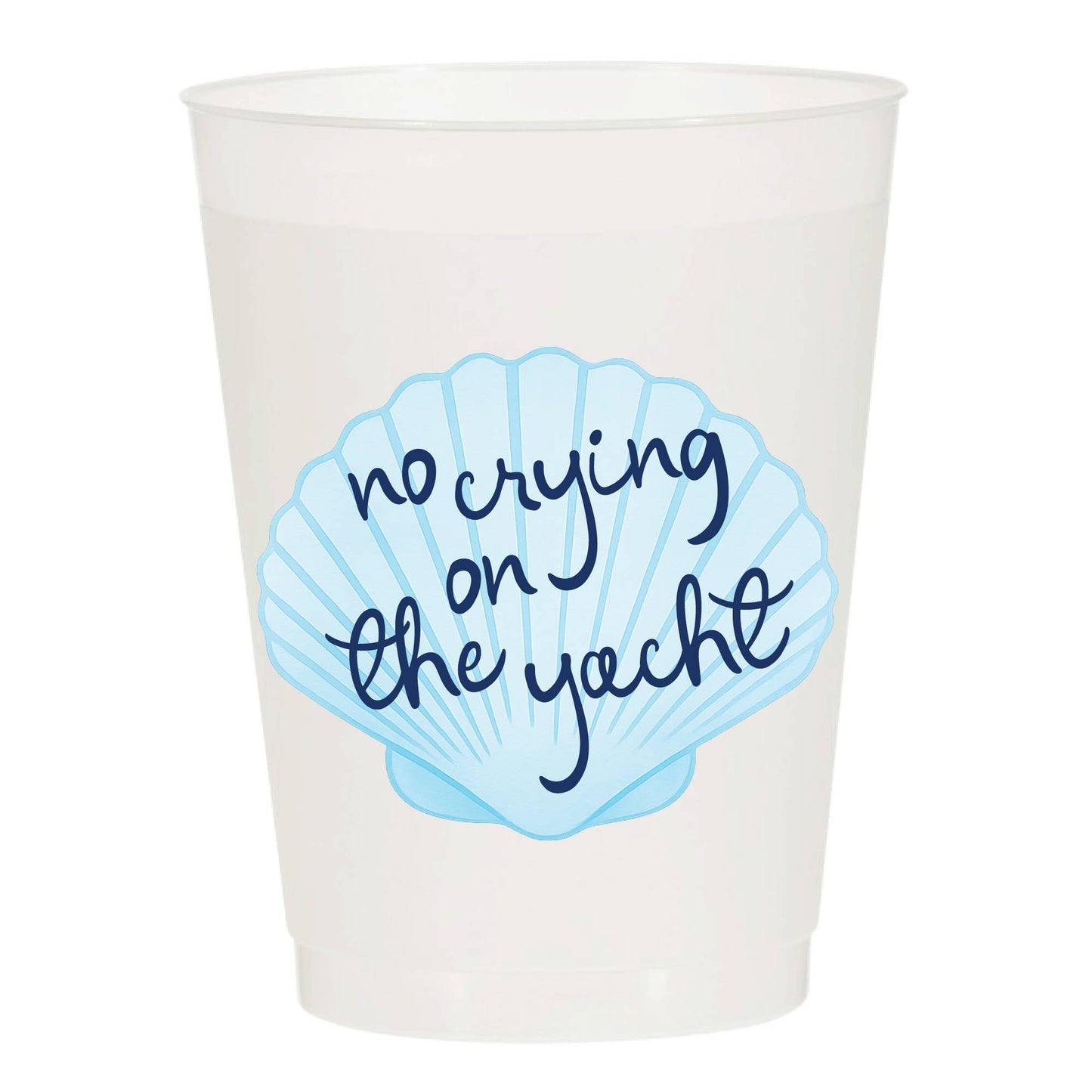 No Crying on The Yacht Frosted Cups - Summer : Pack of 6