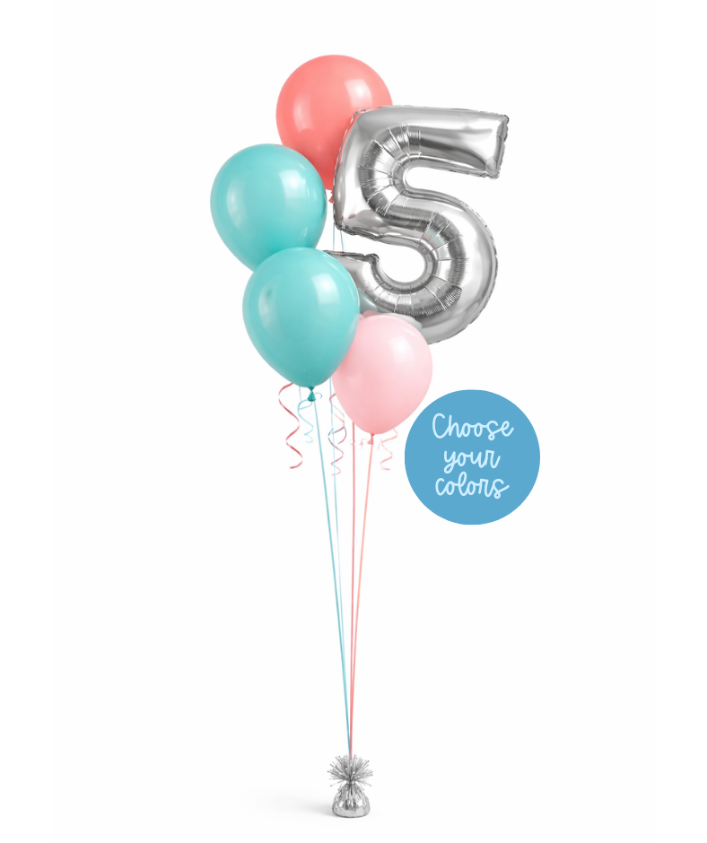 Single Number Balloon Bouquet