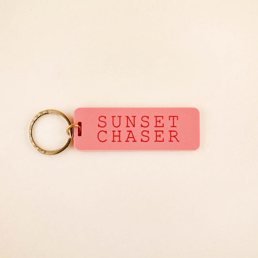 Sunset Chaser Keychain: Keychain with Hang Tag / Coral