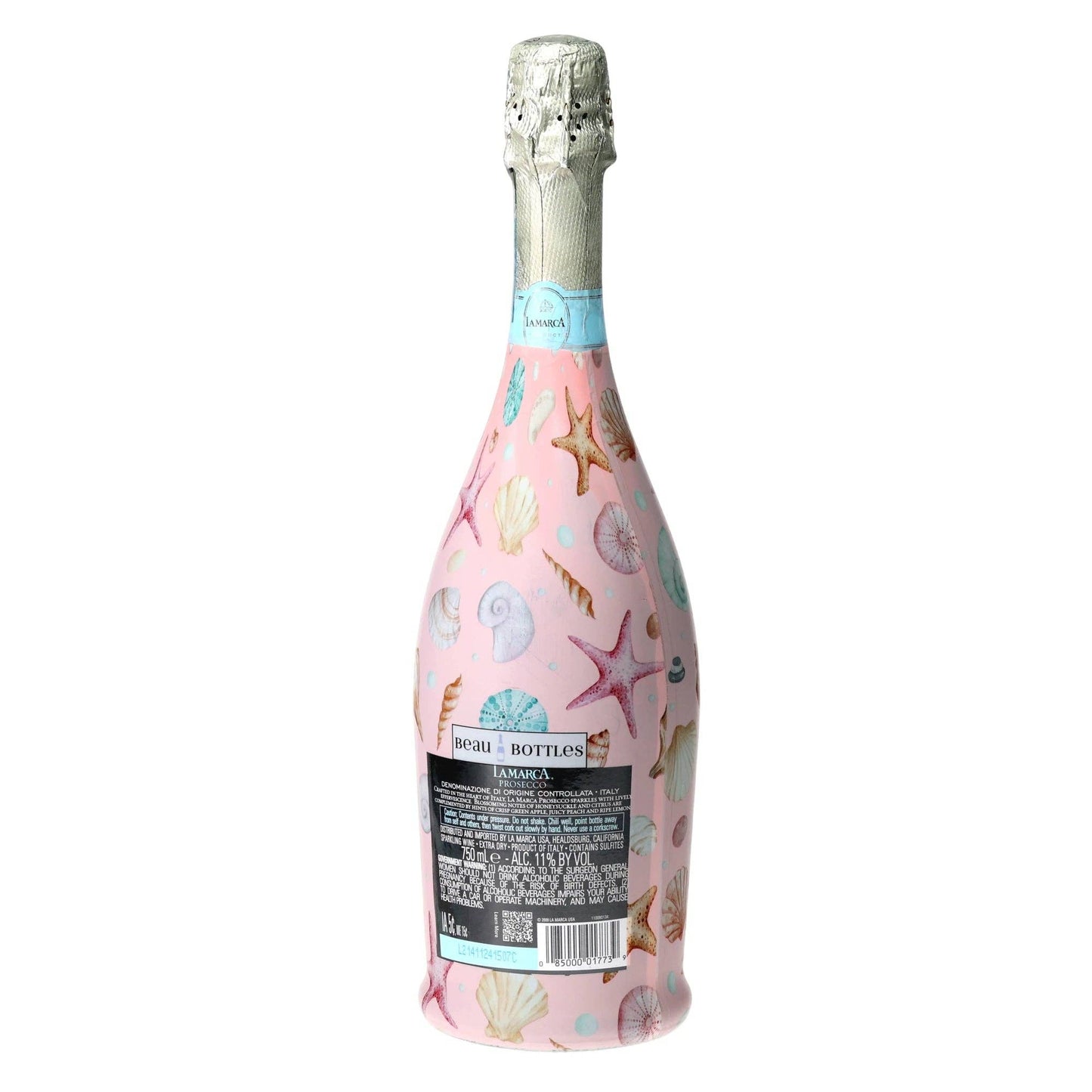 Pink Seashells Prosecco Bottle Wrap