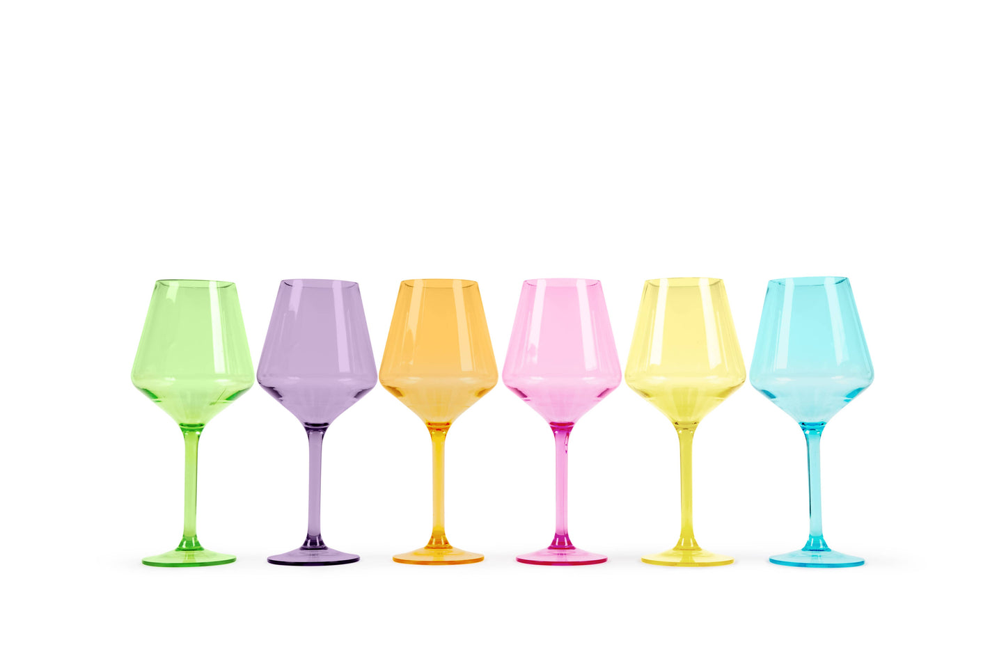 Acrylic Stemmed Wine Glasses- Bright