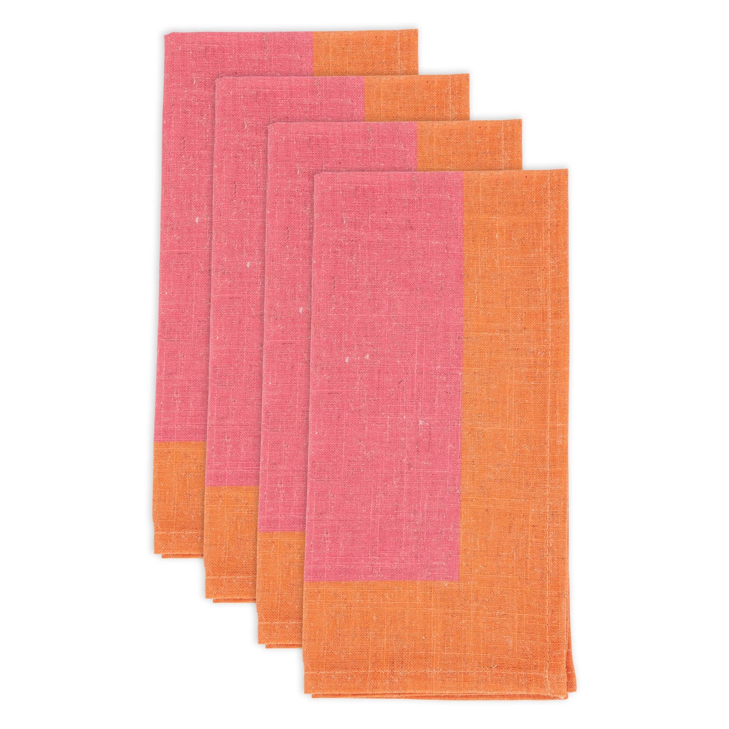 Color-Blocked Edge Napkin: Fuchsia / 20"