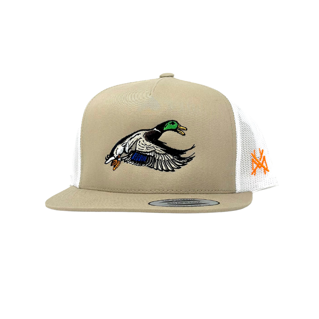 Mallard Trucker Hat: Retro Dark Green/ Natural
