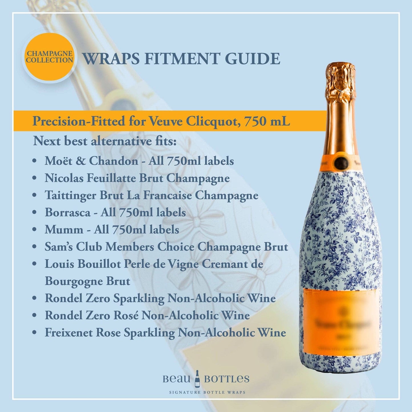 Blue Engagement Ring Champagne Bottle Wrap