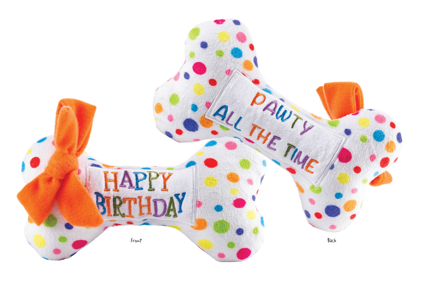 Happy Birthday Bones Squeaker Dog Toy: Large