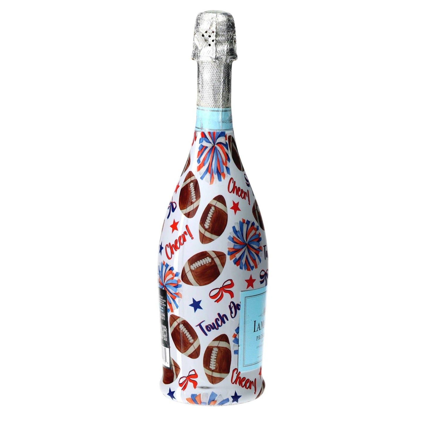 Blue & Orange Game Day Prosecco Bottle Wrap