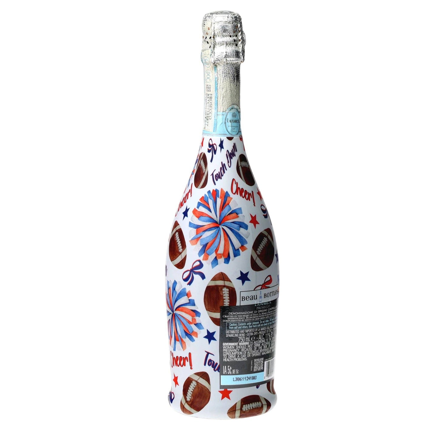 Blue & Orange Game Day Prosecco Bottle Wrap