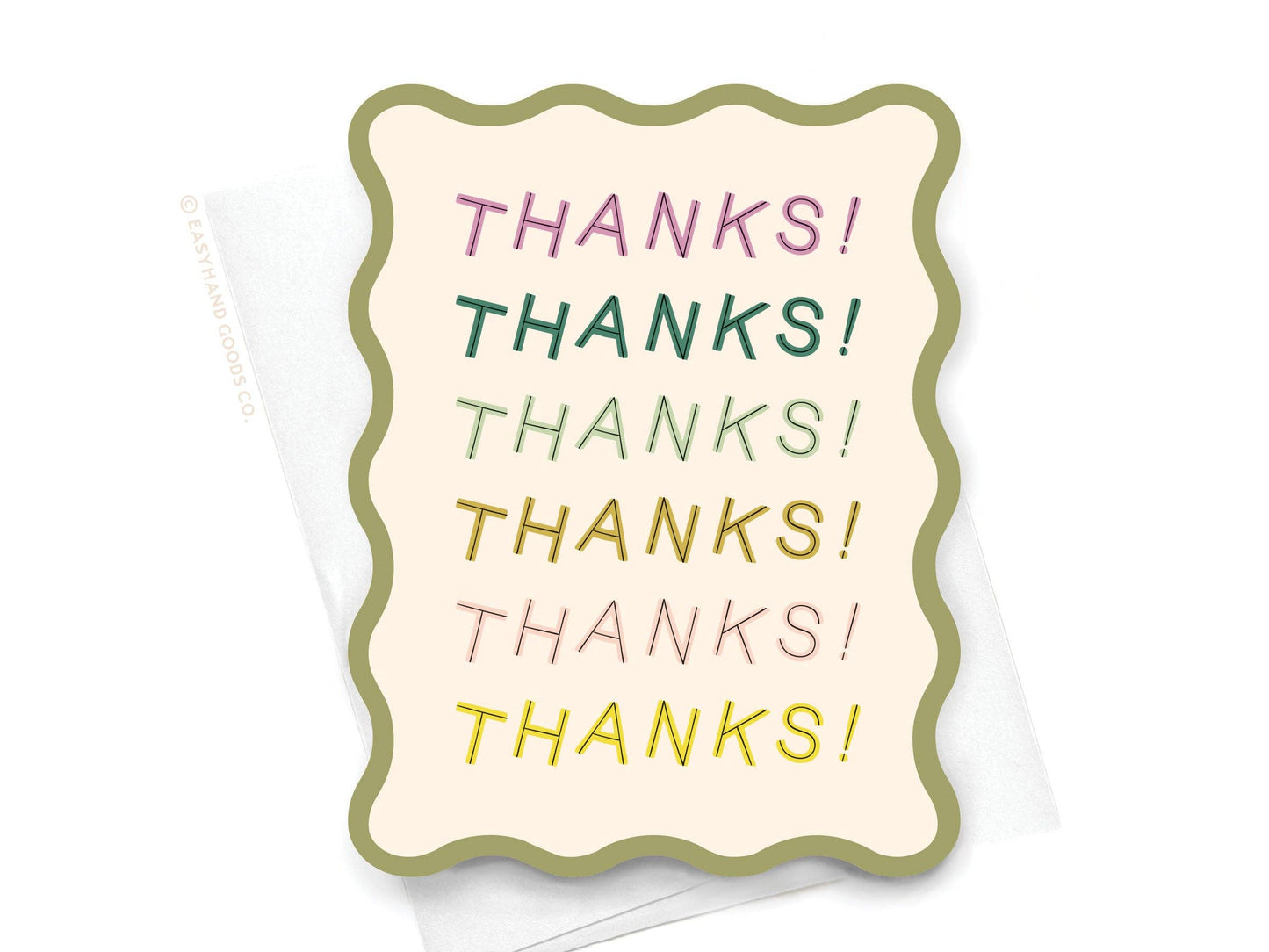 Thanks Wavy Die Cut Notecard