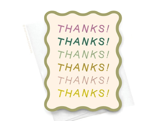 Thanks Wavy Die Cut Notecard