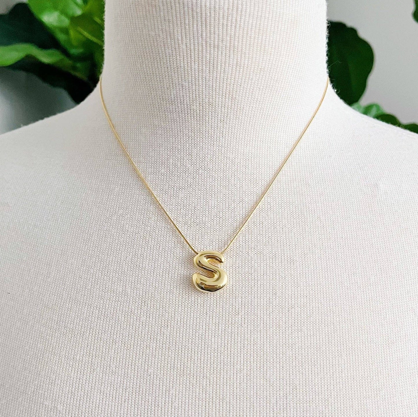 Balloon Letter Initial Necklace: N