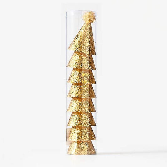 Gold Glitter Mini Party Hats