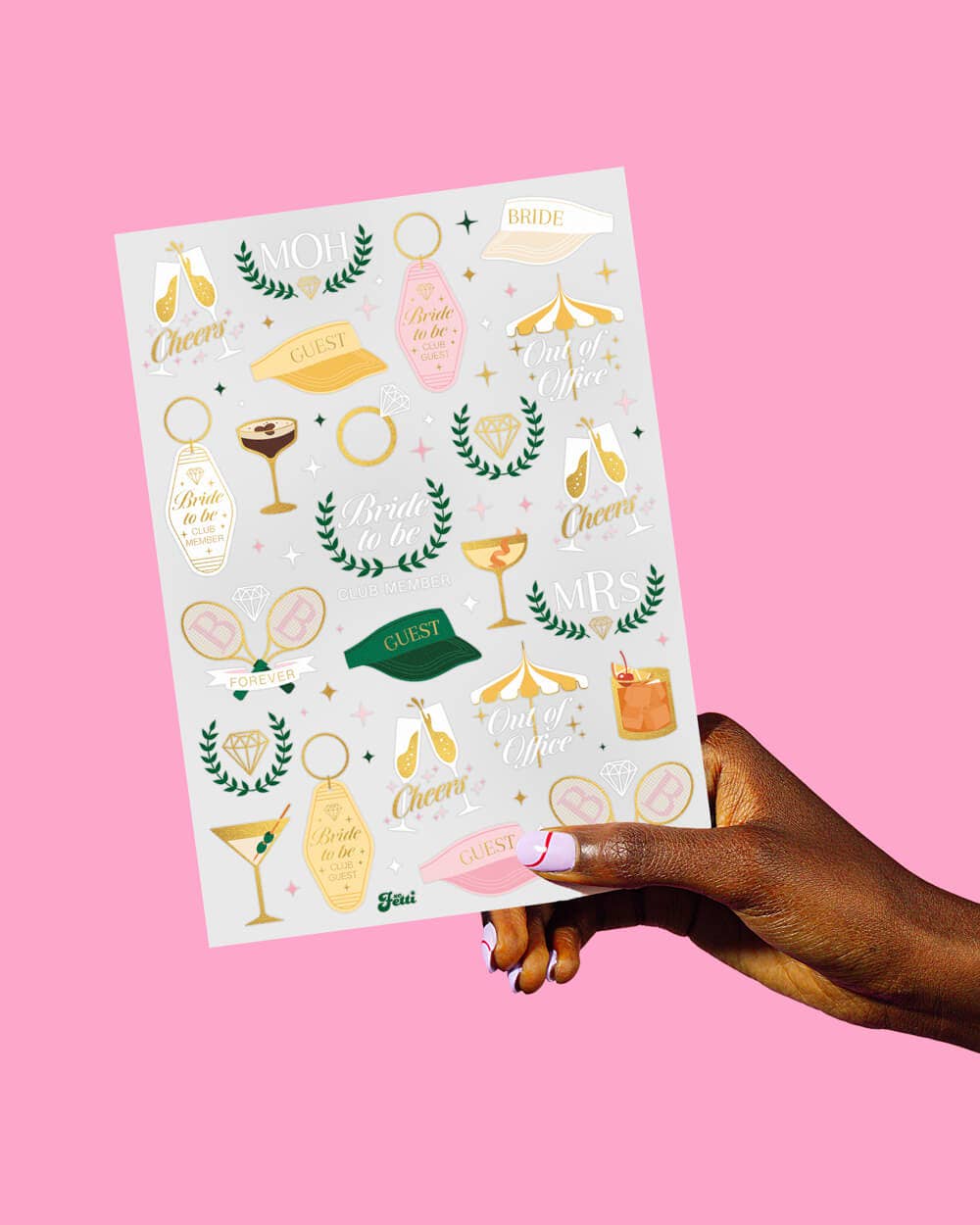 Bach Country Club Party Temporary Tattoos, Bridal Shower