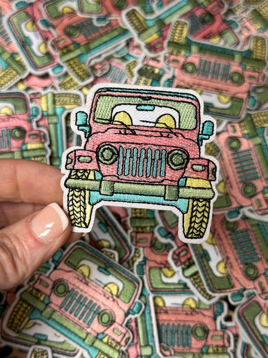 Jeep Pastel Patch, Cute Pastel Iron on Patch