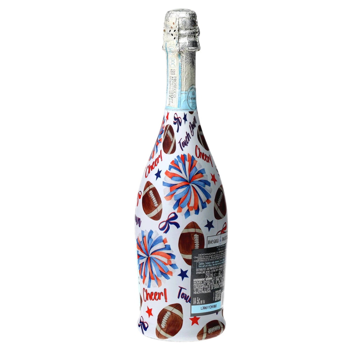 Blue & Orange Game Day Prosecco Bottle Wrap