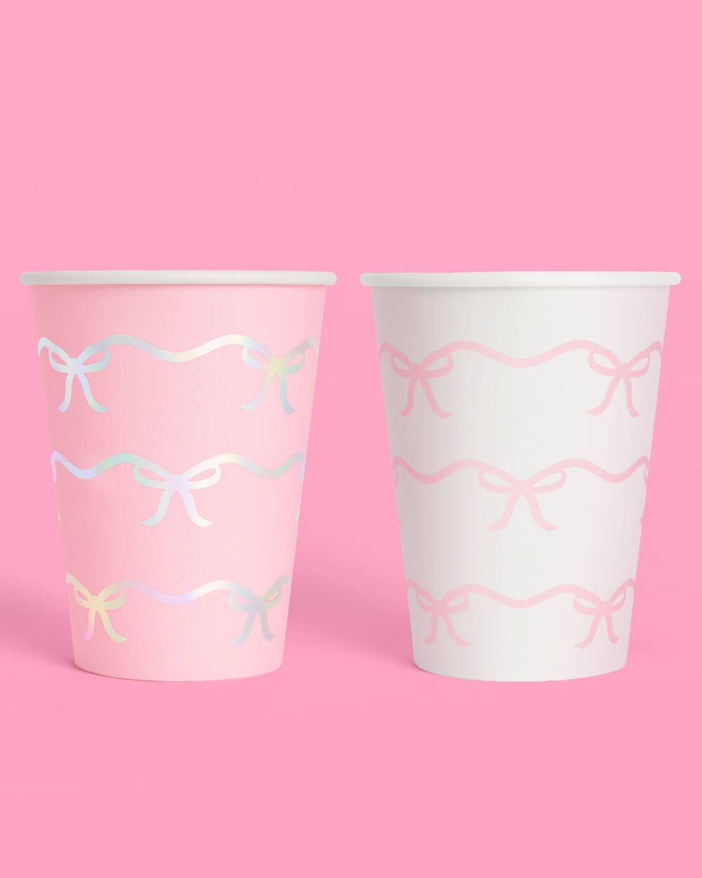 Bow Paper Cups Set of 24 | Pink Bow Party Drinkware, Bach