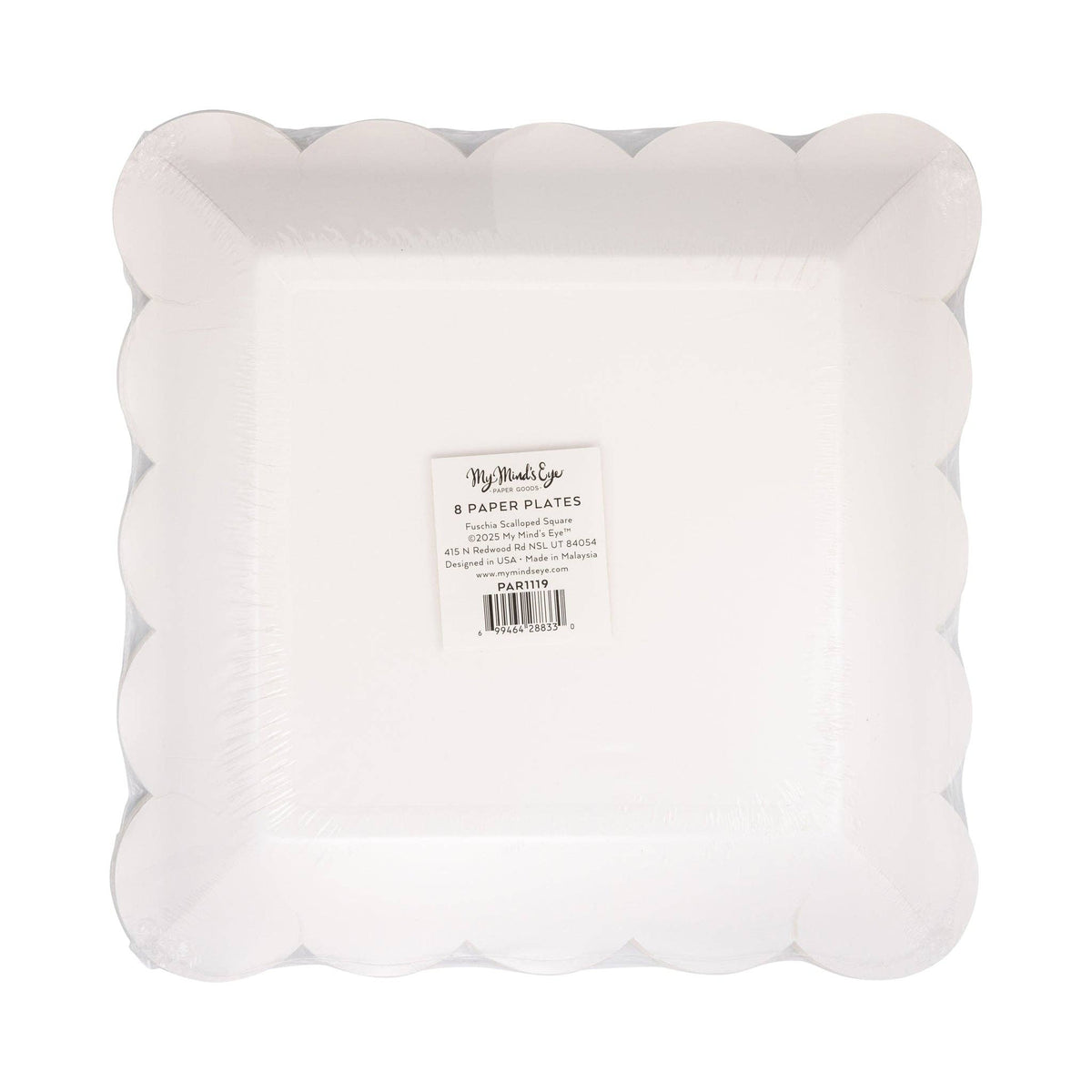 PAR1119 - Fuchsia Scalloped Square 9" Plate