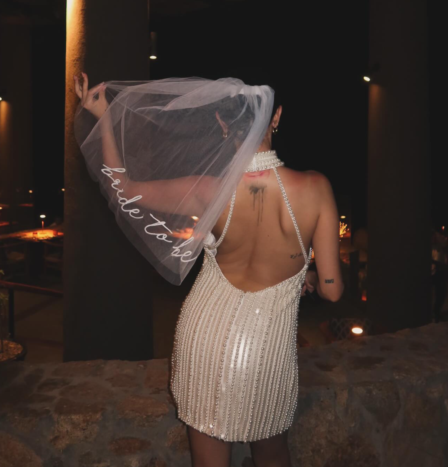 Bride To Be Embroidered Veil | White Bridal Shower, Bach
