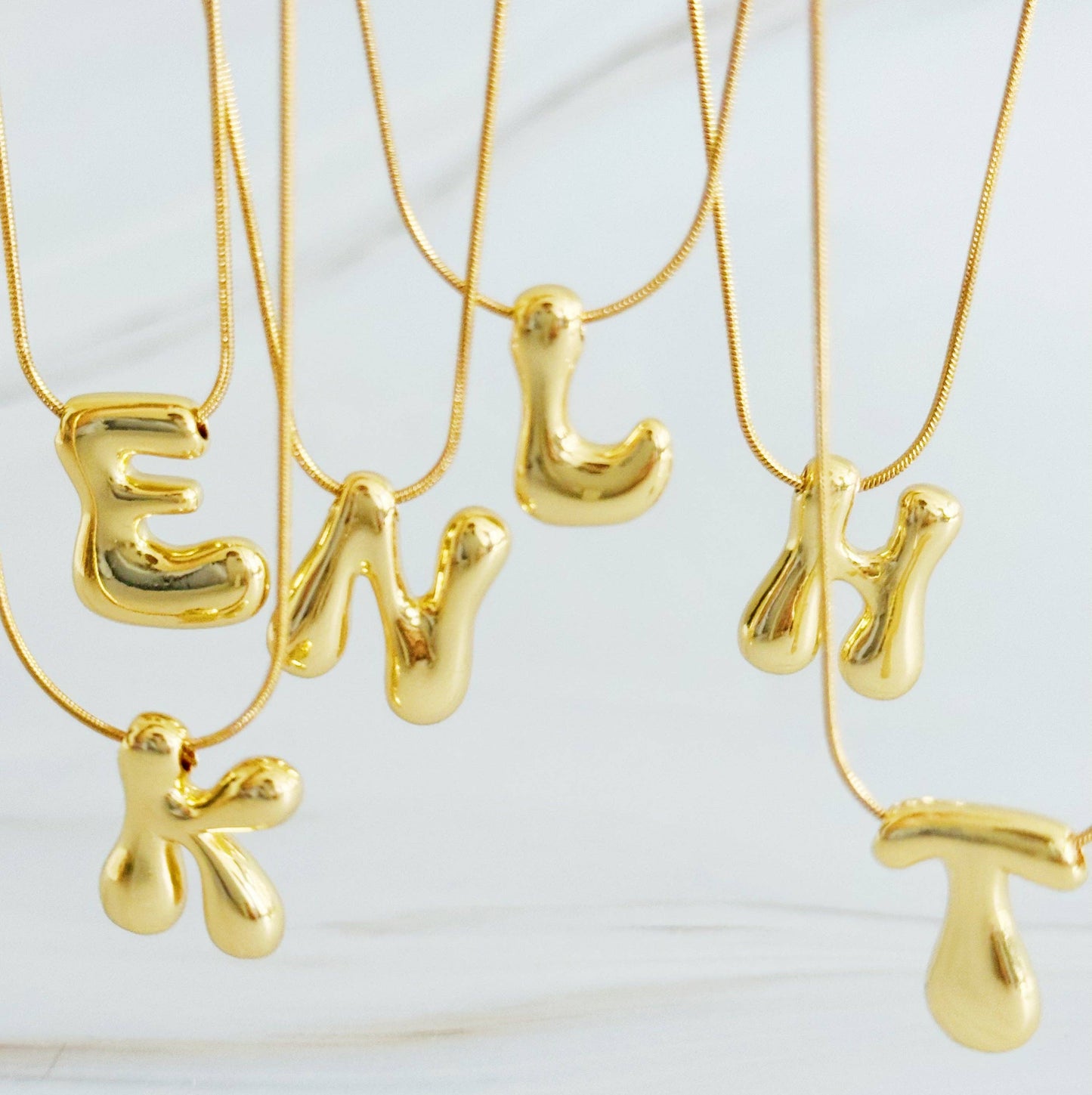 Balloon Letter Initial Necklace: C