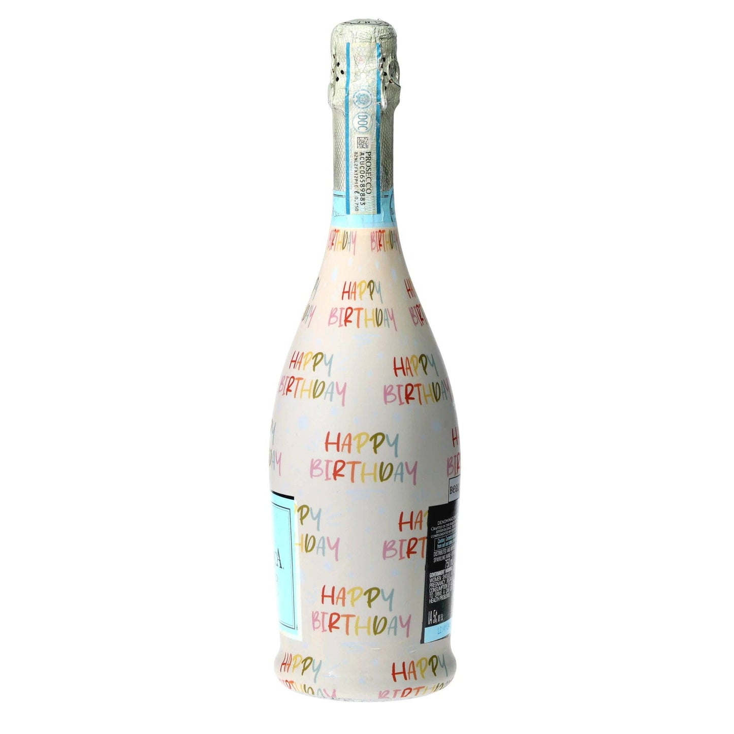 Birthday in Pastel Prosecco Bottle Wrap
