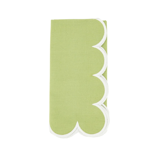 Scalloped Hem Napkin: Kiwi / 20"