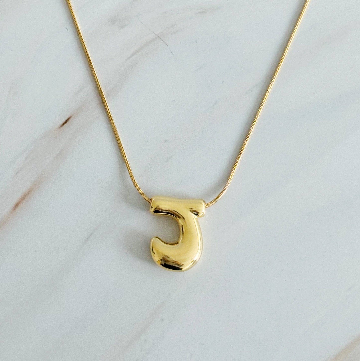 Balloon Letter Initial Necklace: A